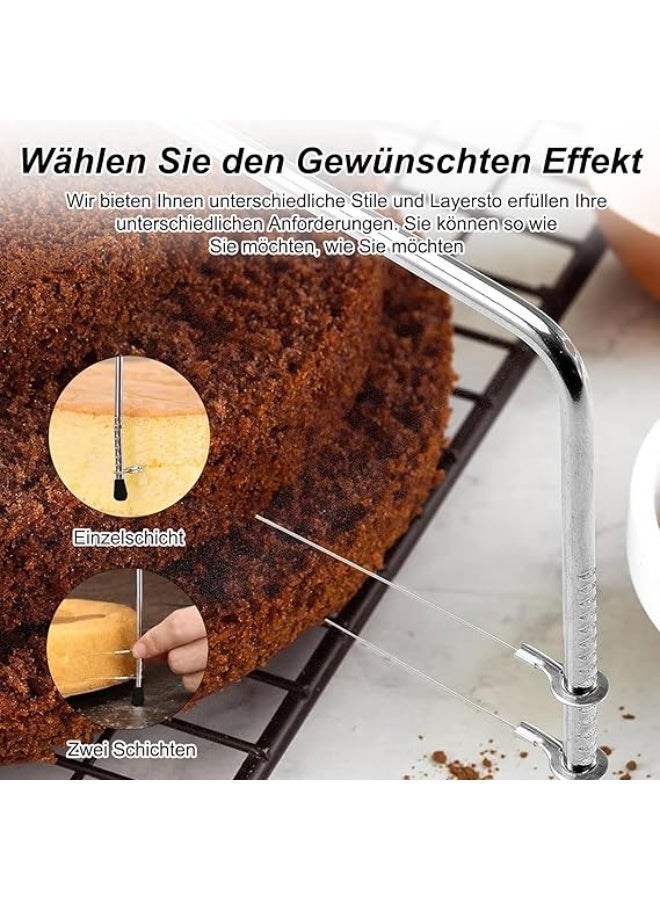 Cake Cutter, Professional Cake Base Cutter, Stainless Steel Cake Cutter, Height Adjustable, Double Layer Cutting Wire, for Even Cake Layers - Image 4